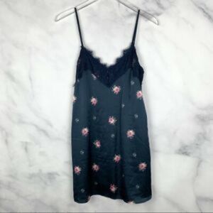 Abercrombie and Fitch Blue Floral Silk Slip Dress
